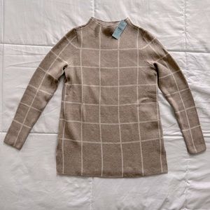 LOFT Outlet Windowpane Tunic Sweater XXSP